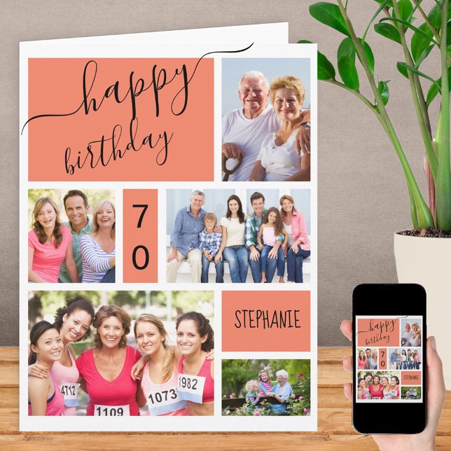 Cartão Qualquer Aniversário Personalizado De Salmão De Co (Criador carregado)