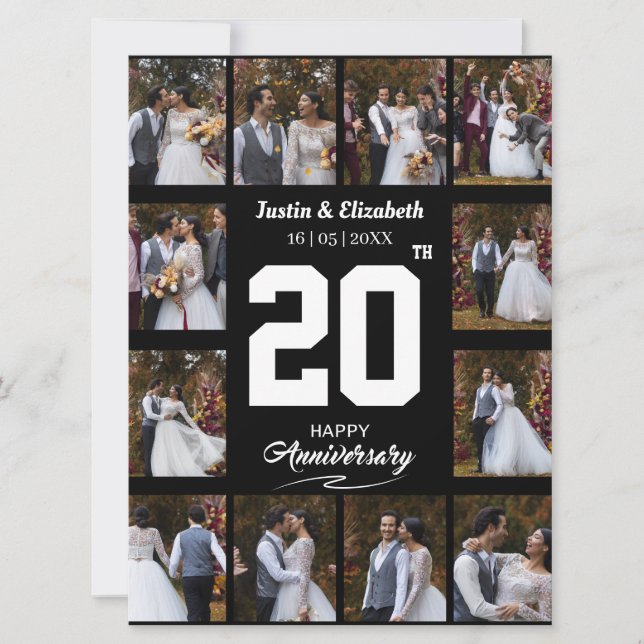 Cartão Qualquer Colagem de Fotos Feliz Aniversário 12 (Frente)