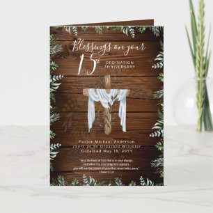 Cartão QUALQUER ORDENAÇÃO ANIVERSÁRIO Pastor Padre Minist