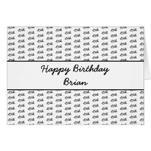 Cartão Qualquer Padrão de Número Personalizado de Idade -