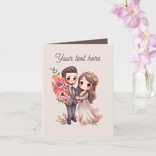 Cartão Qualquer propósito adicionar mensagem Casamento (Orquídea)