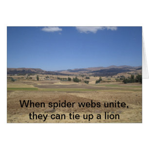 Cartão Quando as Web de aranha se unem, podem amarrar