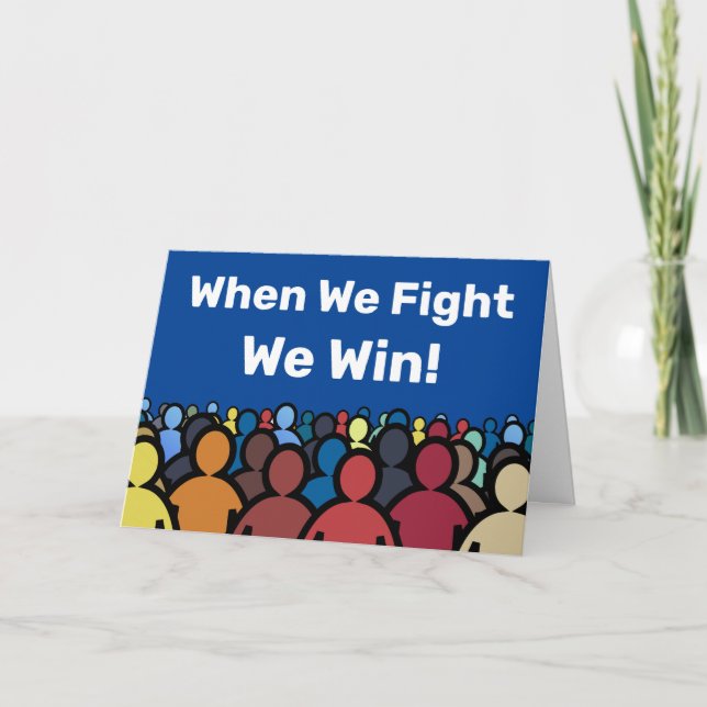 Cartão Quando Lutamos, Ganhamos Harris Walz (Frente)