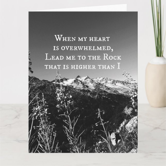 Cartão Quando meu coração for verso oprimido da bíblia (Frente)