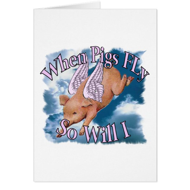 Cartão Quando os suínos voam (Frente)