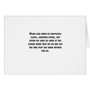 Cartão Quando uma porta se fechar