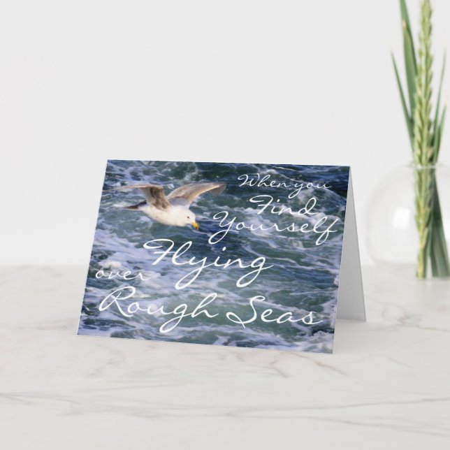 Cartão Quando você se encontrar voar sobre mares ásperos (Frente)