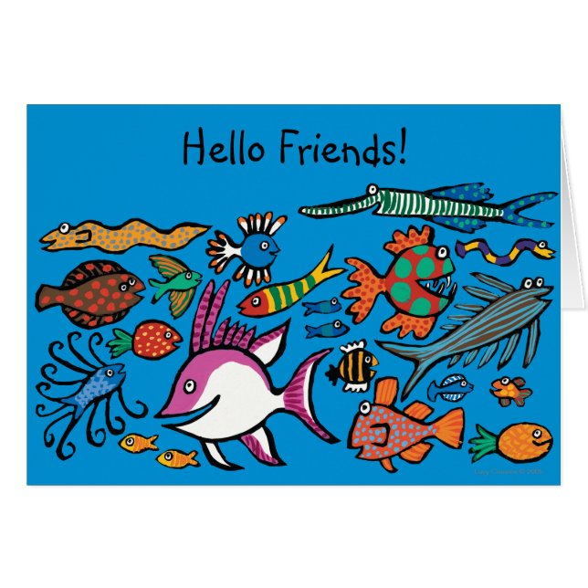 Cartão Quantos peixes diferentes pode você ver? (Frente Horizontal)