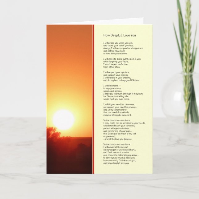 Cartão Quão Profundo Te Amo... (Frente)