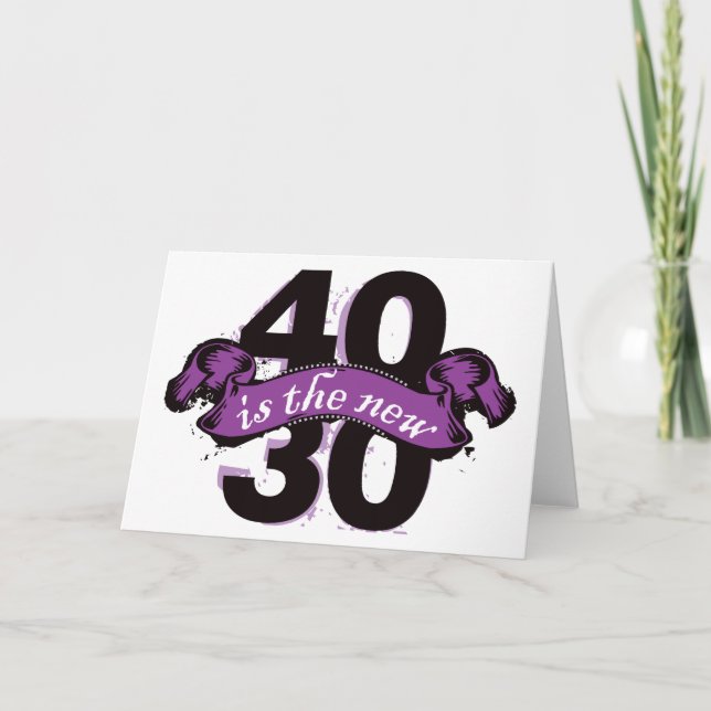 Cartão Quarenta são os trinta novos - roxo (Frente)