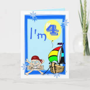 Cartão Quarto aniversário