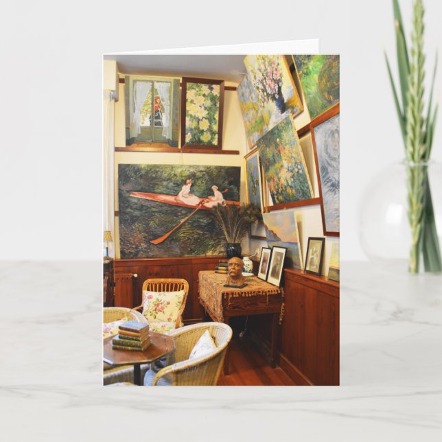 Cartão Quarto de Claude Monet na França (Frente)