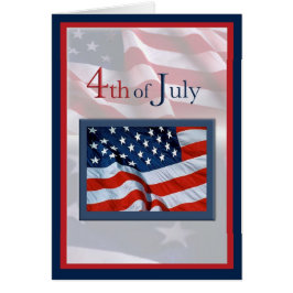 Cartão Quarto de julho com Flags Card