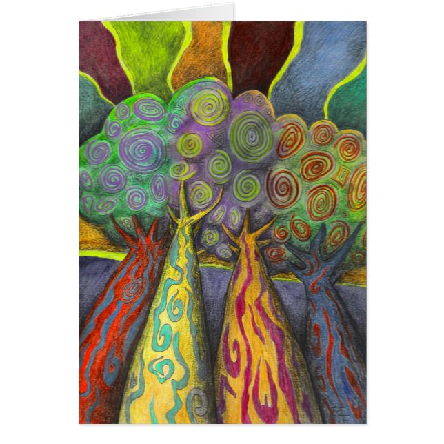 Cartão Quatro árvores (Frente)