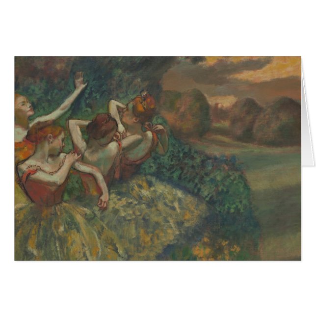 Cartão Quatro Dançarinas de Edgar Degas, Arte Fino de Bal (Frente Horizontal)
