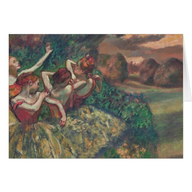 Cartão Quatro Dançarinos, Edgar Degas Saudação (Frente Horizontal)