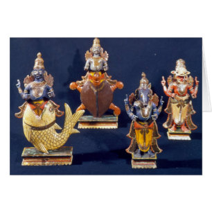 Cartão Quatro das encarnações de Vishnu