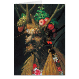 Cartão Quatro estações em uma cabeça - Arcimboldo -1590