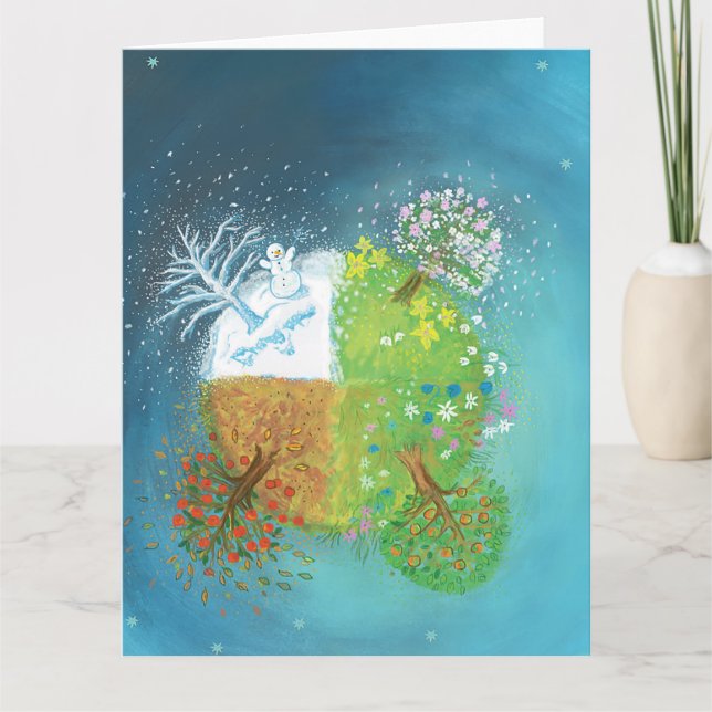 Cartão Quatro estações na Terra (Frente)