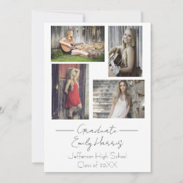 Cartão Quatro fotos, classe de Festa de formatura