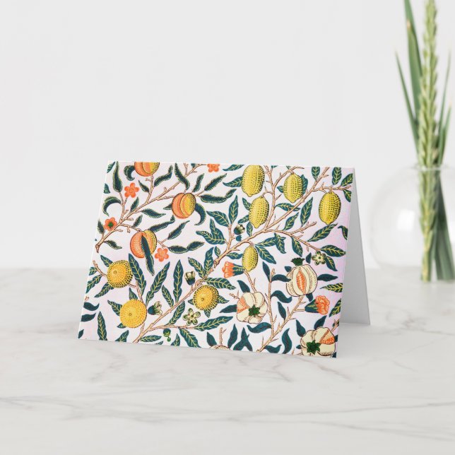 Cartão Quatro Frutas, William Morris (Frente)