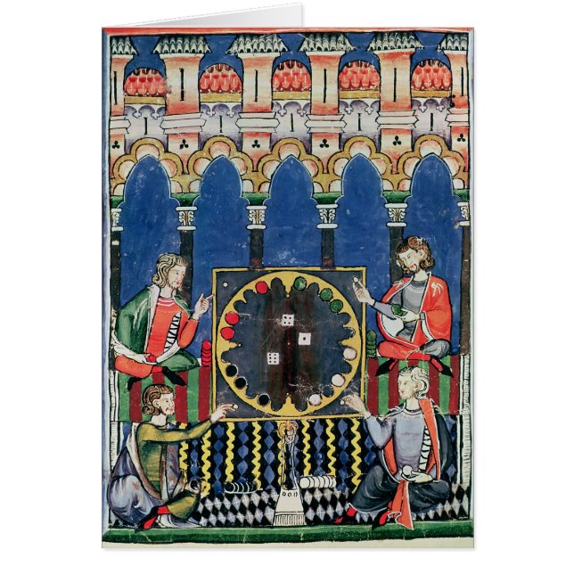 Cartão Quatro jogadores árabes da gamão (Frente)