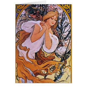 Cartão Quatro Sasons Alfons Mucha