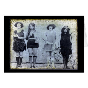 Cartão Quatro vencedores da competição de beleza