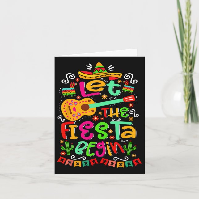 Cartão Que a Fiesta comece a festa México Cinco mexicanos (Frente)