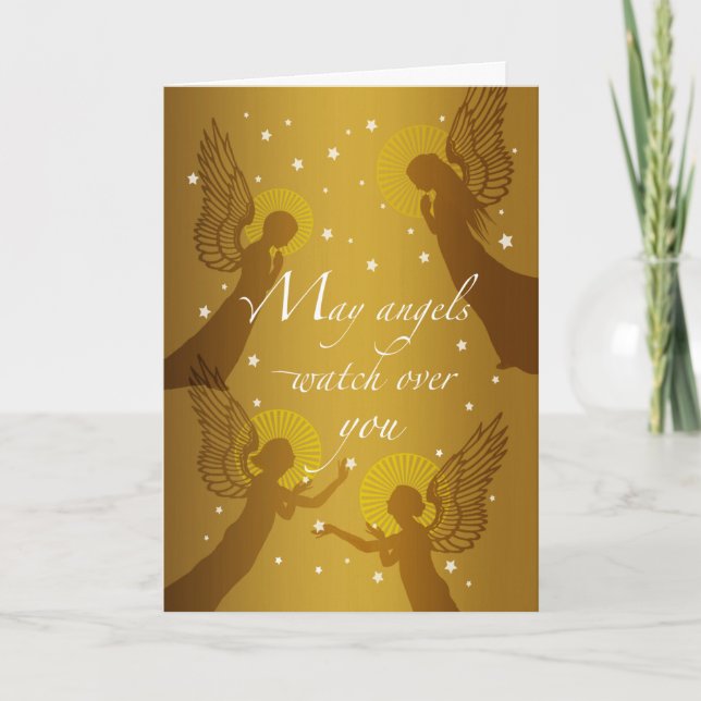 Cartão Que anjos vigiem você por um amigo (Frente)