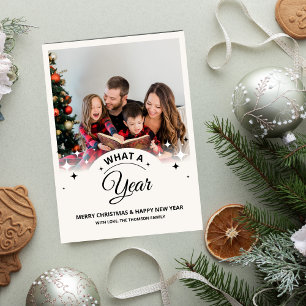 Cartão Que Ano em Revisão Várias Fotografias no Natal Mod