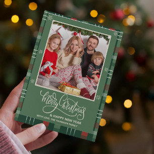 Cartão Que ano na Xadrez Merry Christmas