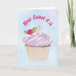 Cartão Que doce é o aniversário do Cupcake