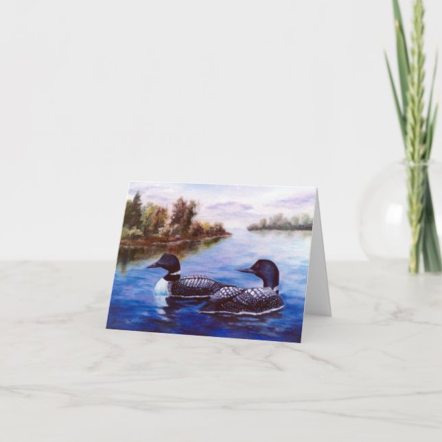 Cartão Que mergulhão-do-norte Notecard dos pares (Frente)