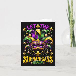 Cartão Que Os Shenanigans Comecem A Mardi Gras Homens