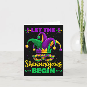 Cartão Que Os Shenanigans Comecem A Mardi Gras Homens