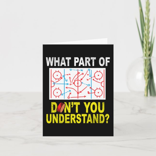 Cartão Que parte de vocês não entende Hockey C divertido (Frente)
