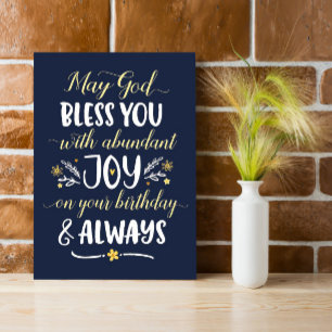 Cartão Que te Deus abençoe com alegria no seu aniversário