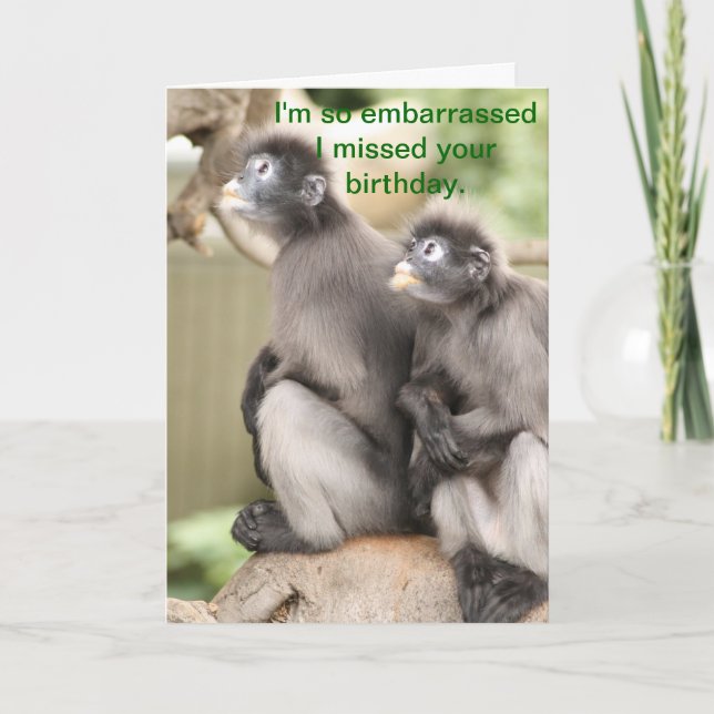 Cartão Que vergonha eu perdi seu aniversário (Frente)