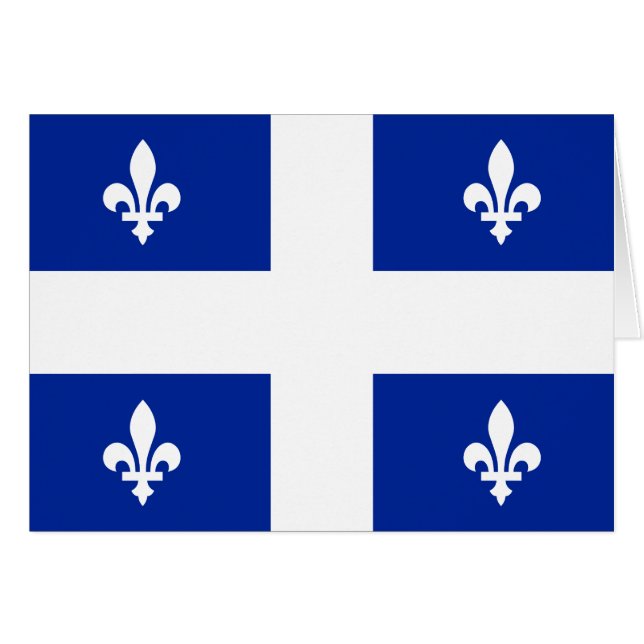 Cartão Québec drapeau fleur de lys (Frente Horizontal)