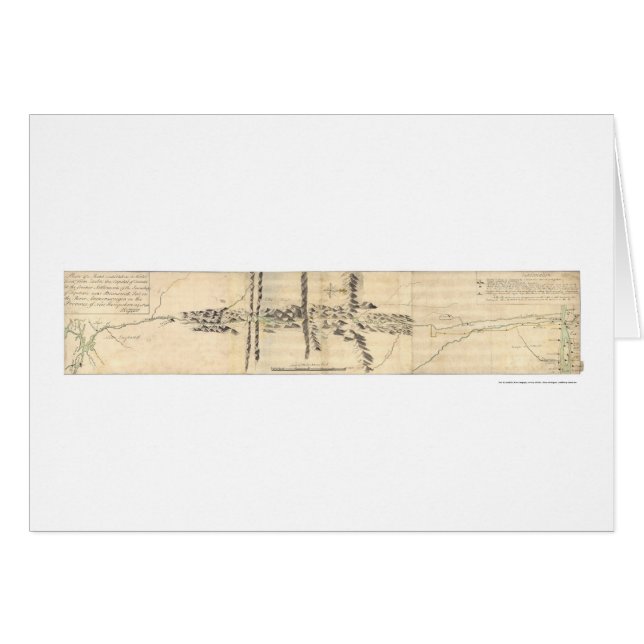 Cartão Quebeque ao mapa 1760 da expedição de Maine (Frente Horizontal)