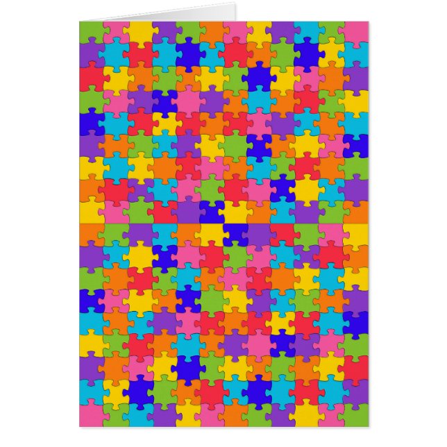 Cartão quebra-cabeça de autismo (Frente)