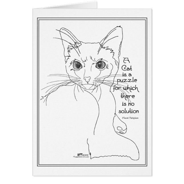 Cartão Quebra-cabeça de gato (Frente)