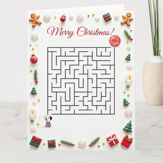 Cartão Quebra-cabeça de Natal do Cão Dálmata Fofo Festa d (Frente)