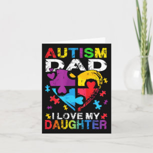 Cartão Quebra-cabeça do coração Pai de autismo Eu adoro m