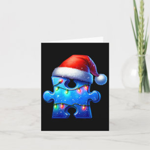 Cartão Quebra-cabeça Piece Santa Hat Autismo Sensibilizaç