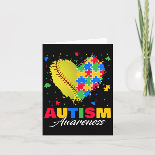 Cartão Quebra-cabeça Softbyll Ll Autismo do coração Autis (Frente)