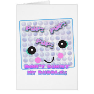 Cartão Quebra de Bolha de Kawaii Cute
