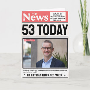 Cartão Quebrando Notícias Nome Personalizado Foto Anivers