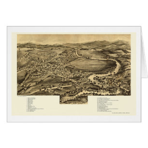 Cartão Quedas de Enosburg, mapa panorâmico do VT - 1892